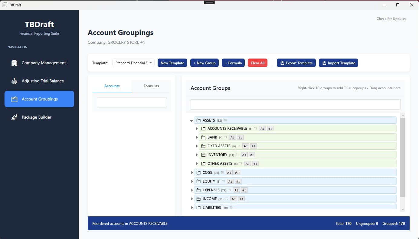 Flexible Account Groupings screenshot